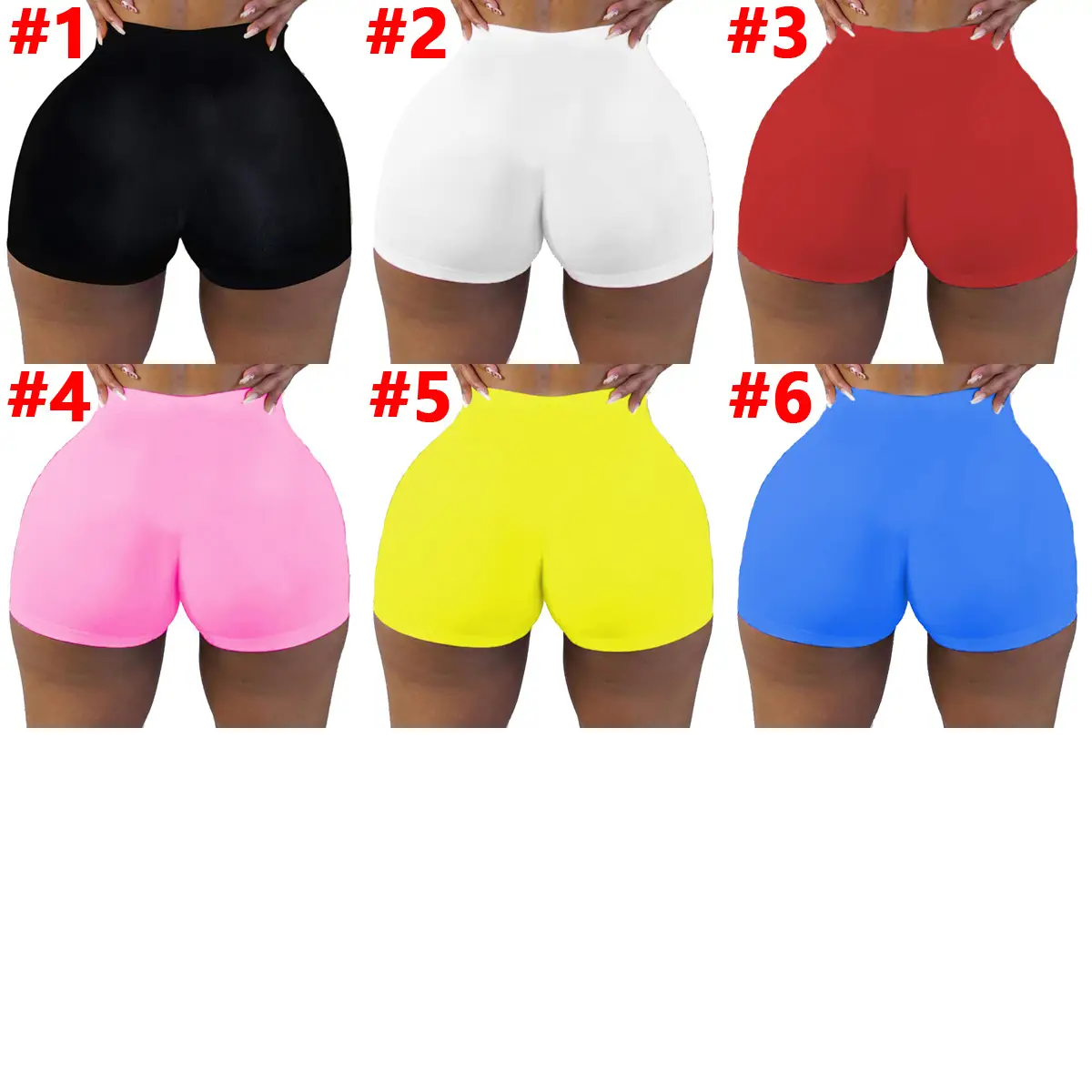 Sexy Women's Tight Shorts Pure Color Yoga Pants