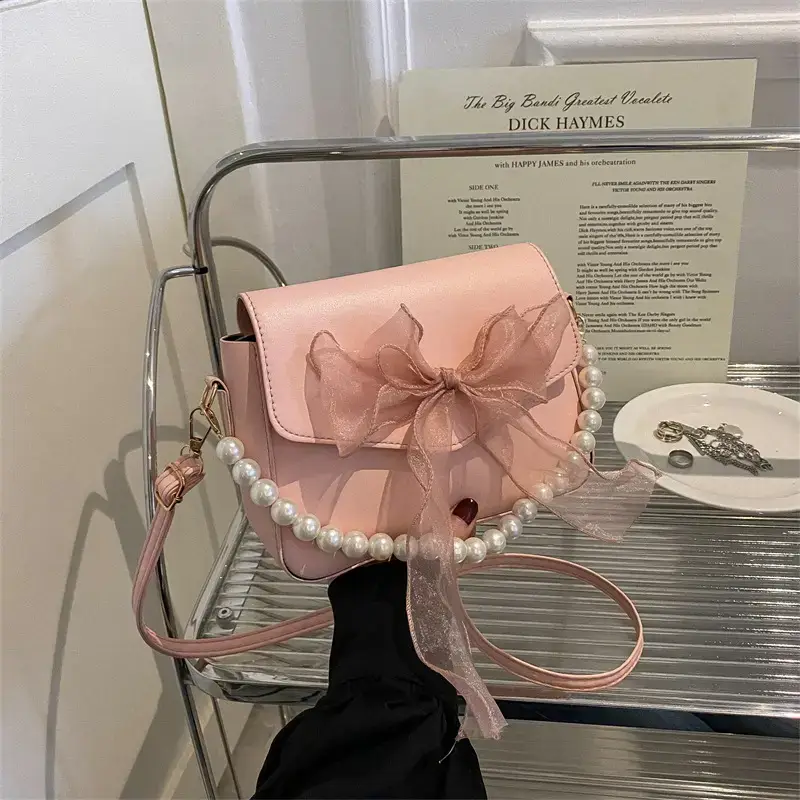 Pink Pearl Chain Shoulder Bag for Women 2022 - Image 5