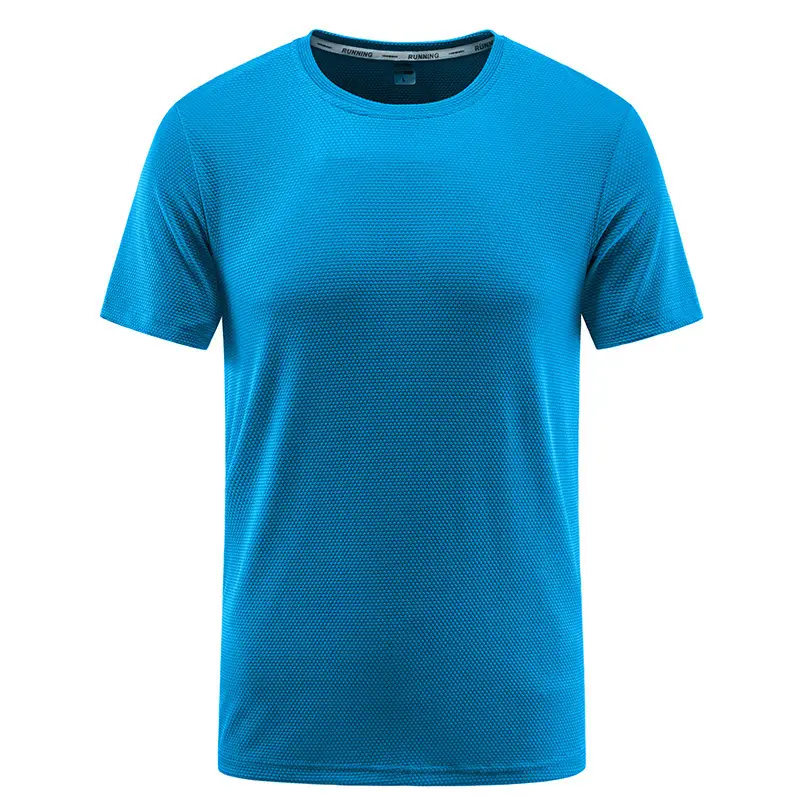 Men's Black Thin Sports T-Shirt Round Neck Quick Dry