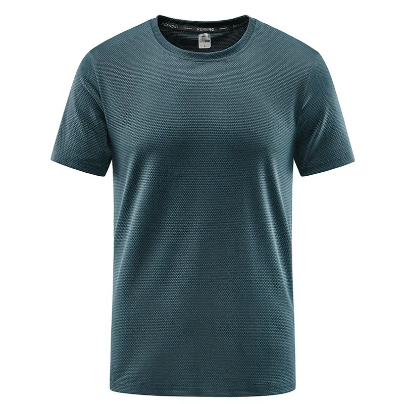 Men's Black Thin Sports T-Shirt Round Neck Quick Dry