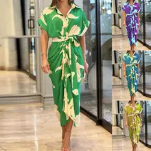 Off-Shoulder Long Dress with Floral Print High Waist Slit — feature 21