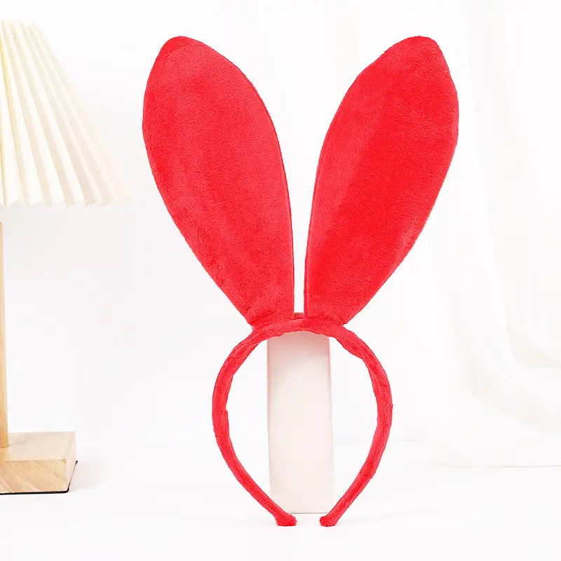 Red Fleece Rabbit Ears Headband for Girls Halloween Party - Image 20