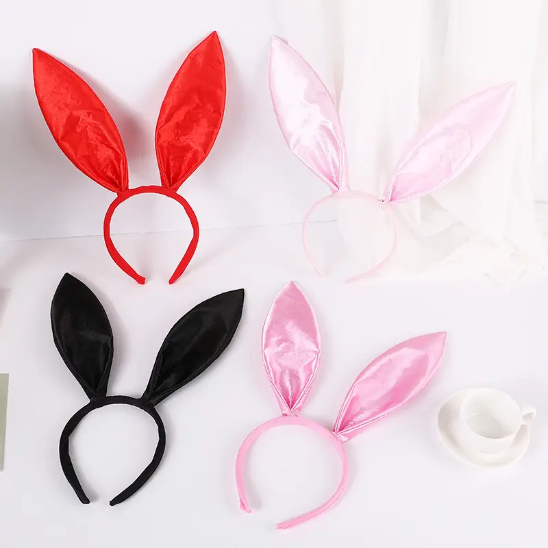 Red Fleece Rabbit Ears Headband for Girls Halloween Party - Image 22