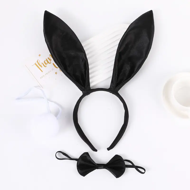 Red Fleece Rabbit Ears Headband for Girls Halloween Party - Image 10