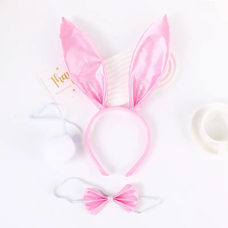 Red Fleece Rabbit Ears Headband for Girls Halloween Party - Image 12