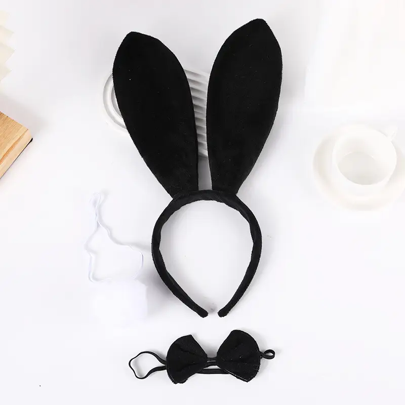 Red Fleece Rabbit Ears Headband for Girls Halloween Party - Image 14
