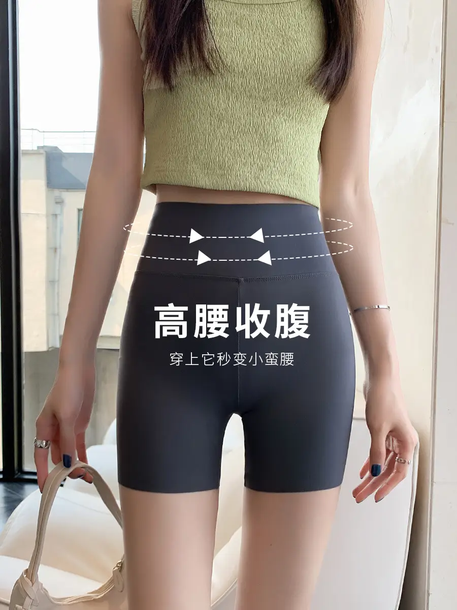 Women Shark Skin Leggings Gray Five Points Tight Fitting - Image 65