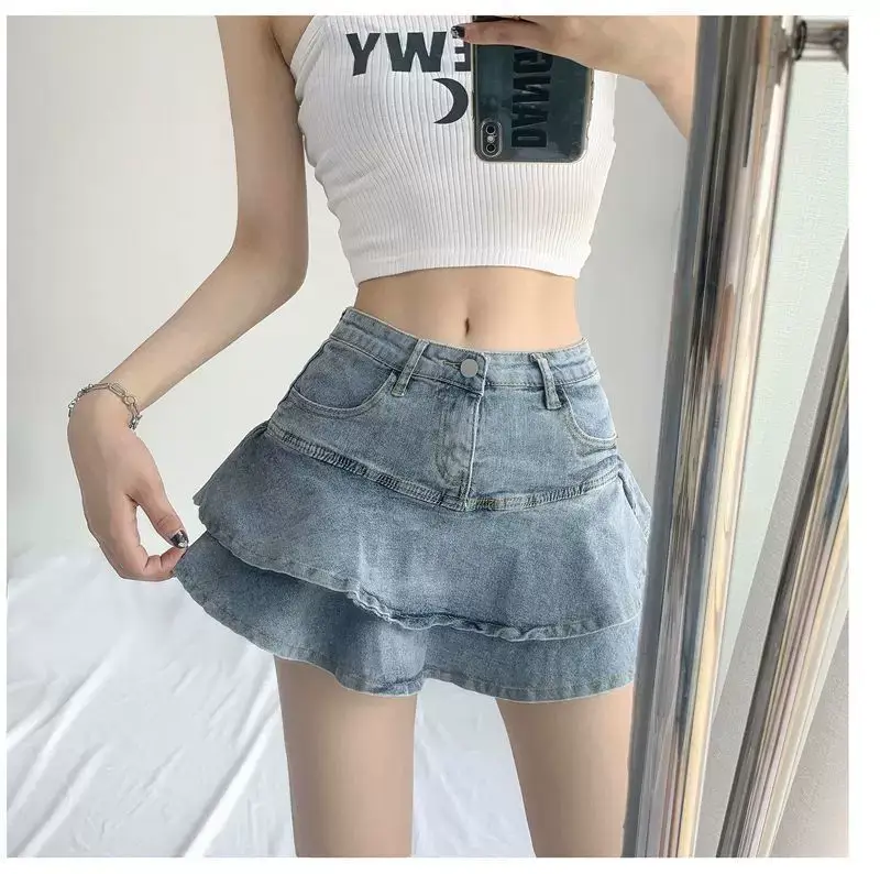 Women Denim Skirt High Waist Slimming Summer — feature 7