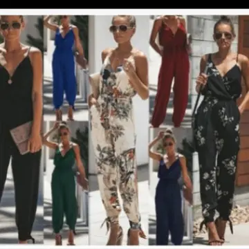 Blue Backless Tie-Up Long Jumpsuit 2023 Summer