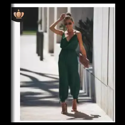Blue Backless Tie-Up Long Jumpsuit 2023 Summer