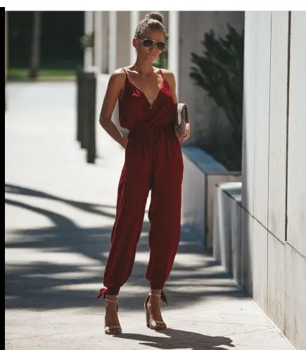 Blue Backless Tie-Up Long Jumpsuit 2023 Summer