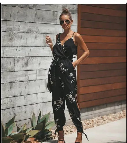 Blue Backless Tie-Up Long Jumpsuit 2023 Summer