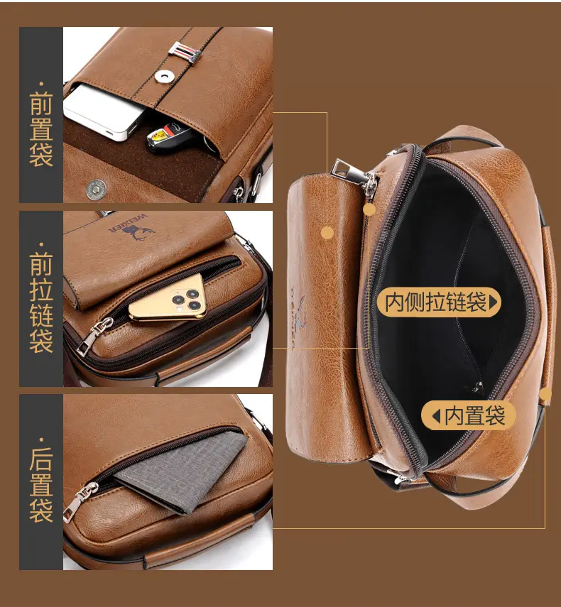 Men's Breathable Crossbody Bag Satchel Shoulder Bag — feature 12