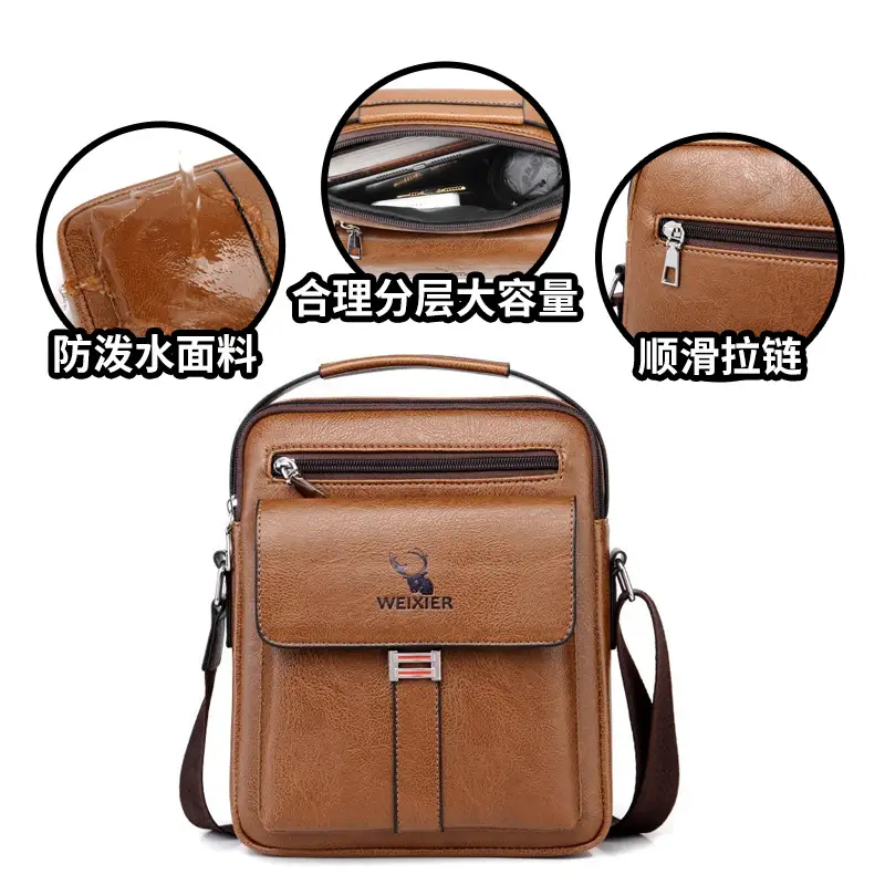 Men's Waterproof Crossbody Bag with Mirror