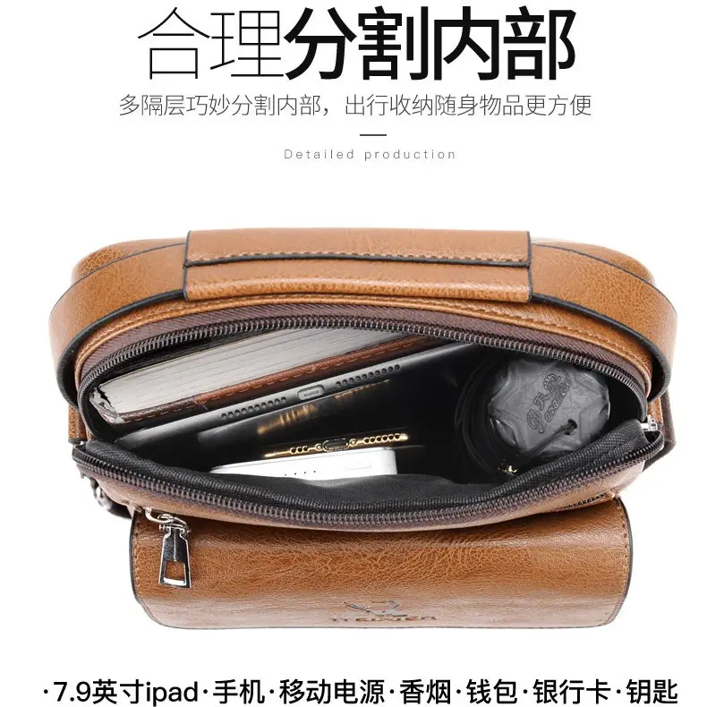 Men's Waterproof Crossbody Bag with Mirror