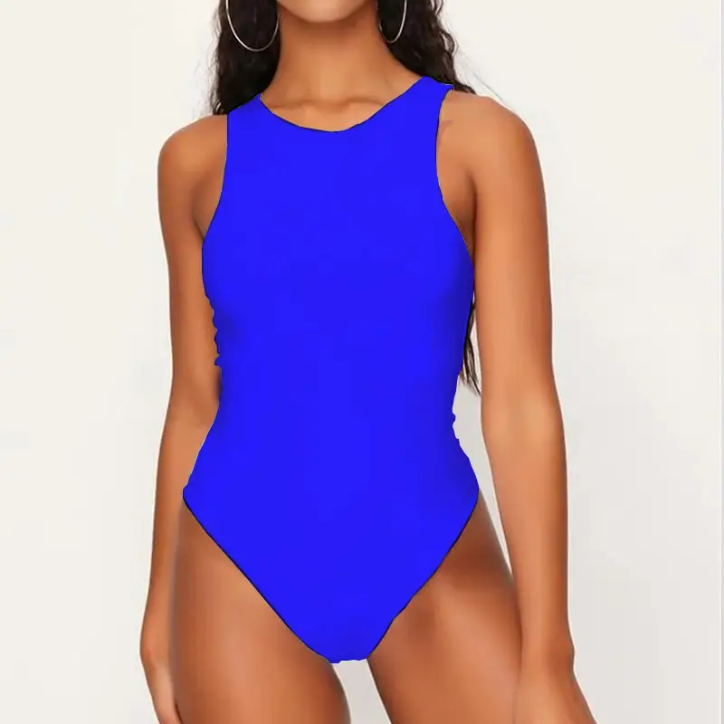 White One-Shoulder Sleeveless Jumpsuit Bottoming Bodysuit for Women - Image 3