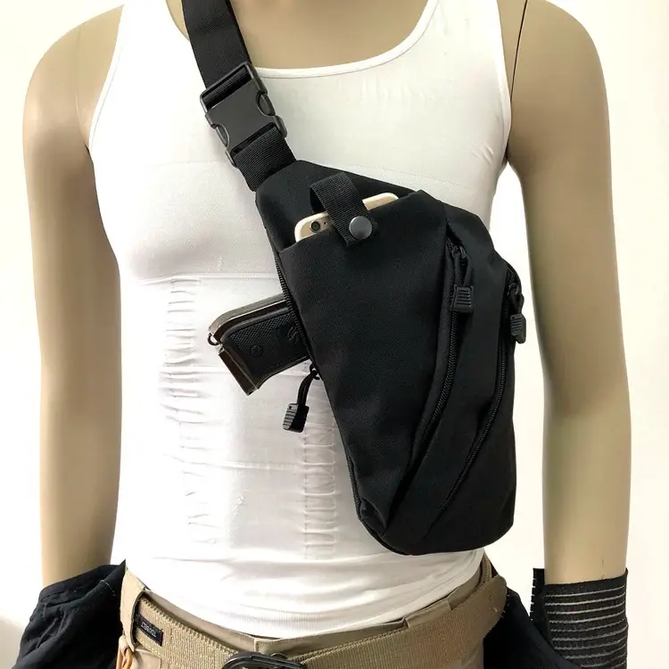 Men's Black Anti-Theft Chest Bag with Adjustable Strap - Image 12