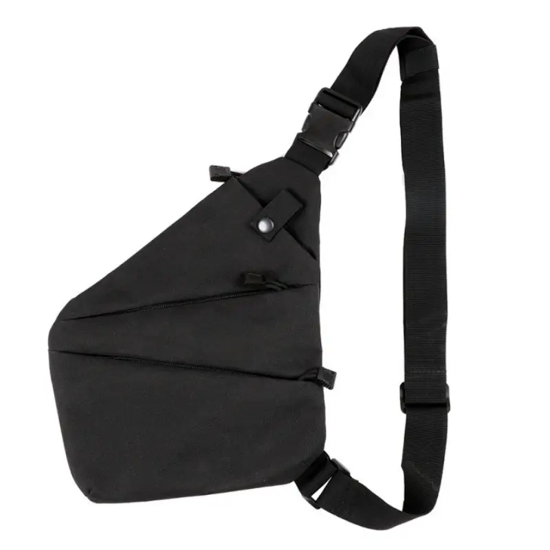 Men's Black Anti-Theft Chest Bag with Adjustable Strap - Image 6