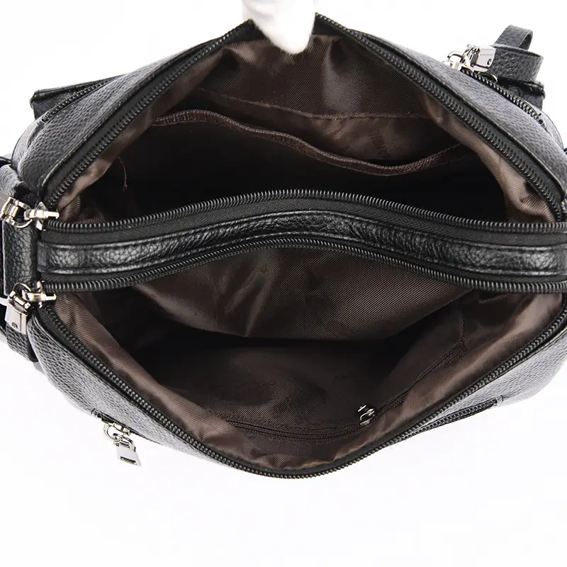 Classic Embroidered Checkered Mom Bag 2026 Korean Version Multi-Pocket Leather Small Square Bag Fashionable Lychee Pattern Shoulder Bag