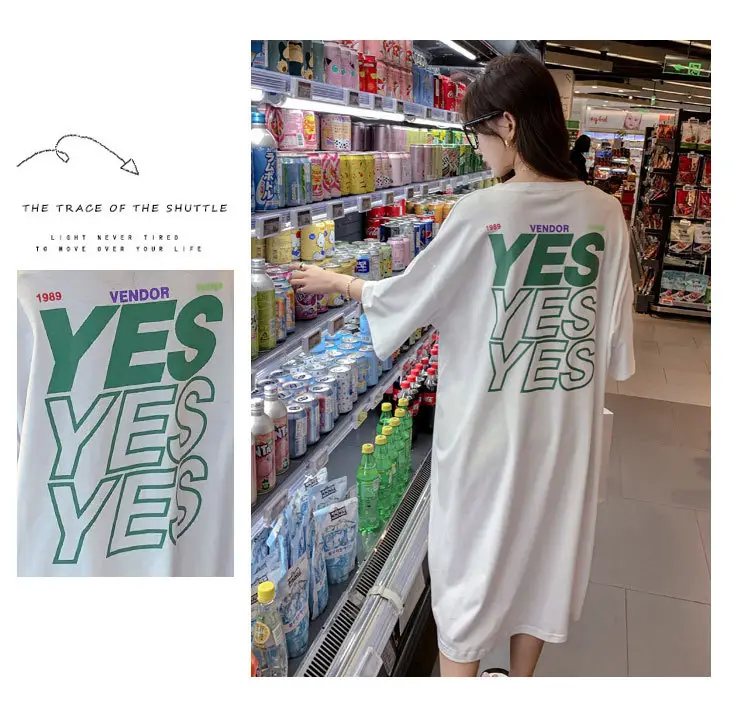 Maternity Dress White Oversized Korean Style Loose Long — feature 18