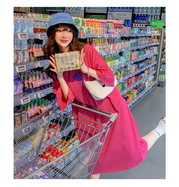 Maternity Dress White Oversized Korean Style Loose Long — feature 26
