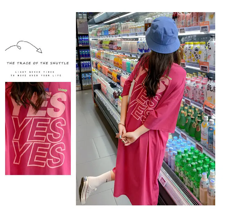 Maternity Dress White Oversized Korean Style Loose Long — feature 27
