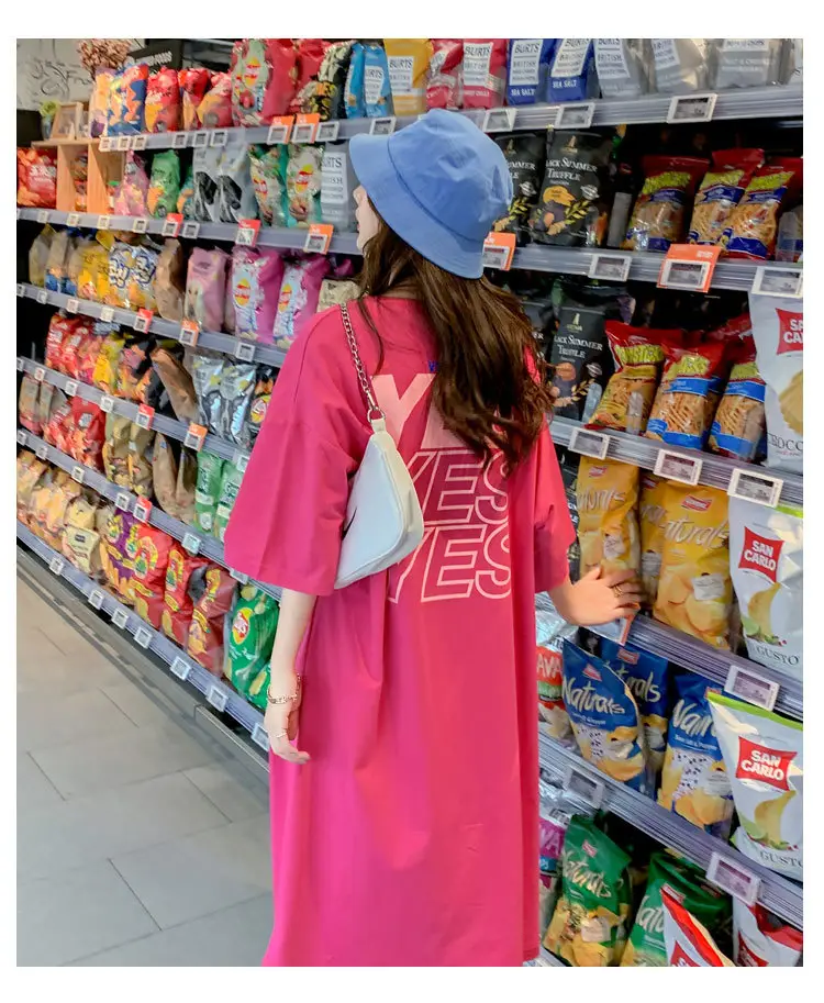 Maternity Dress White Oversized Korean Style Loose Long — feature 3