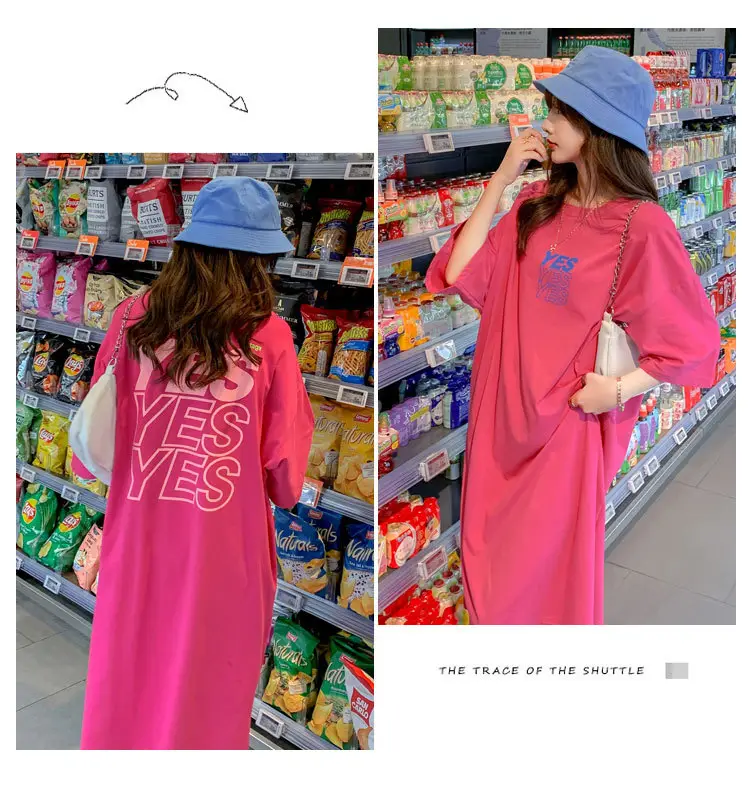 Maternity Dress White Oversized Korean Style Loose Long — feature 4
