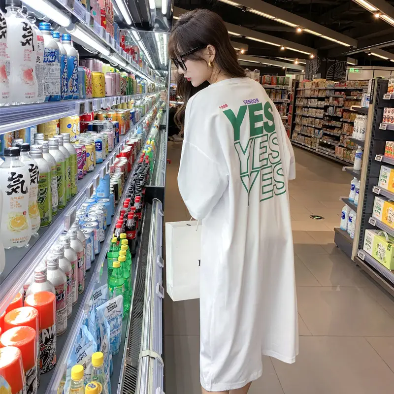 Maternity Dress White Oversized Korean Style Loose Long — feature 7