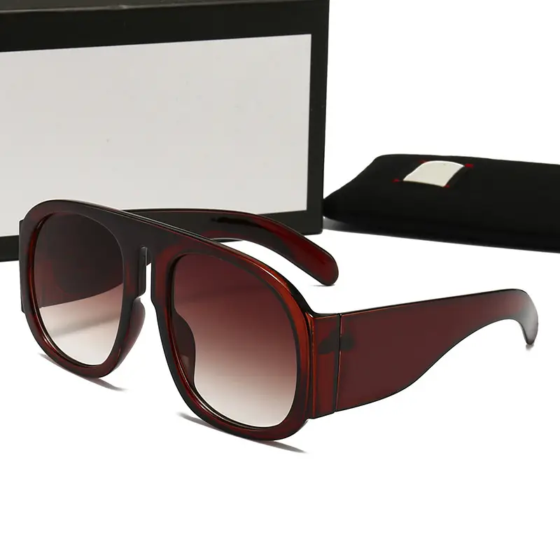 New Women's Trendy Brown Gradient Sunglasses - Image 8