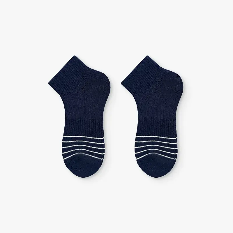 Hw Summer Thin Stripesd Socks Men's Boat Socks Shallow Mouth Women's Short Socks Sweat-Absorbent Sports Socks Trendy Low Top