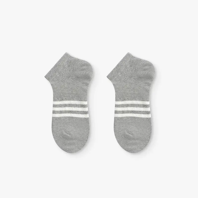 Hw Summer Thin Stripesd Socks Men's Boat Socks Shallow Mouth Women's Short Socks Sweat-Absorbent Sports Socks Trendy Low Top