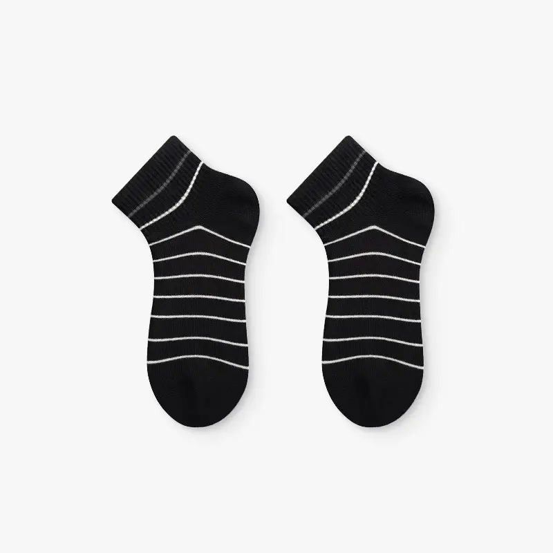 Hw Summer Thin Stripesd Socks Men's Boat Socks Shallow Mouth Women's Short Socks Sweat-Absorbent Sports Socks Trendy Low Top