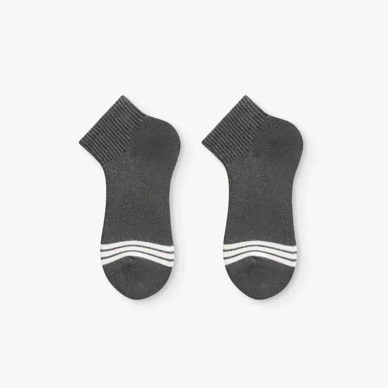 Hw Summer Thin Stripesd Socks Men's Boat Socks Shallow Mouth Women's Short Socks Sweat-Absorbent Sports Socks Trendy Low Top