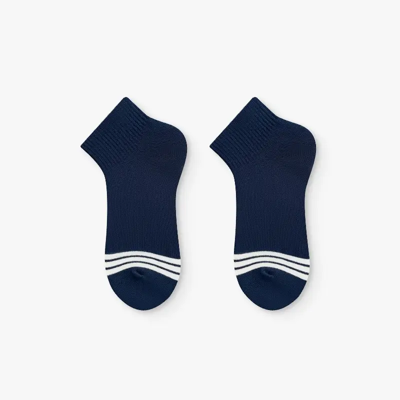Hw Summer Thin Stripesd Socks Men's Boat Socks Shallow Mouth Women's Short Socks Sweat-Absorbent Sports Socks Trendy Low Top