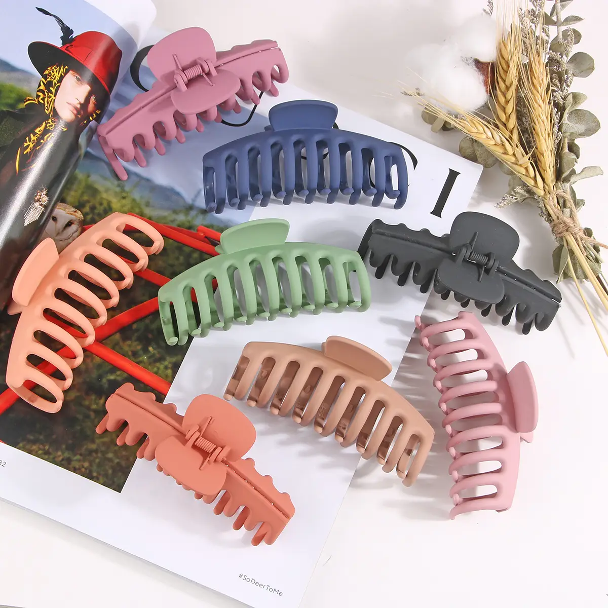 11cm Green Hair Claw Clip with Keel - Image 33