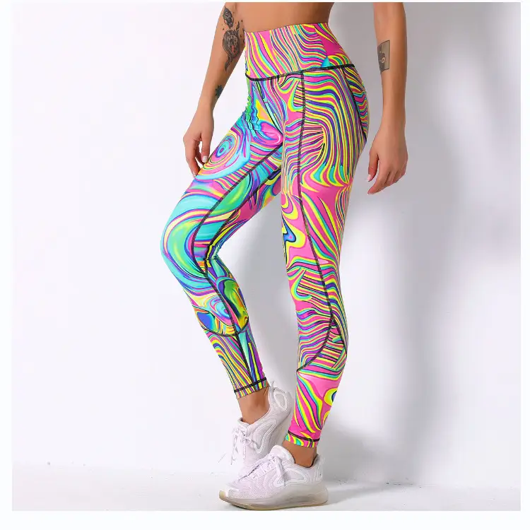 Women's Black Camo High-Elastic Leggings CM970 - Image 12