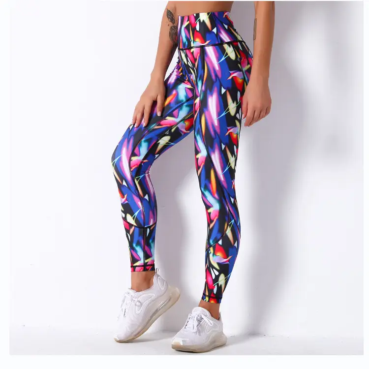 Women's Black Camo High-Elastic Leggings CM970 - Image 14