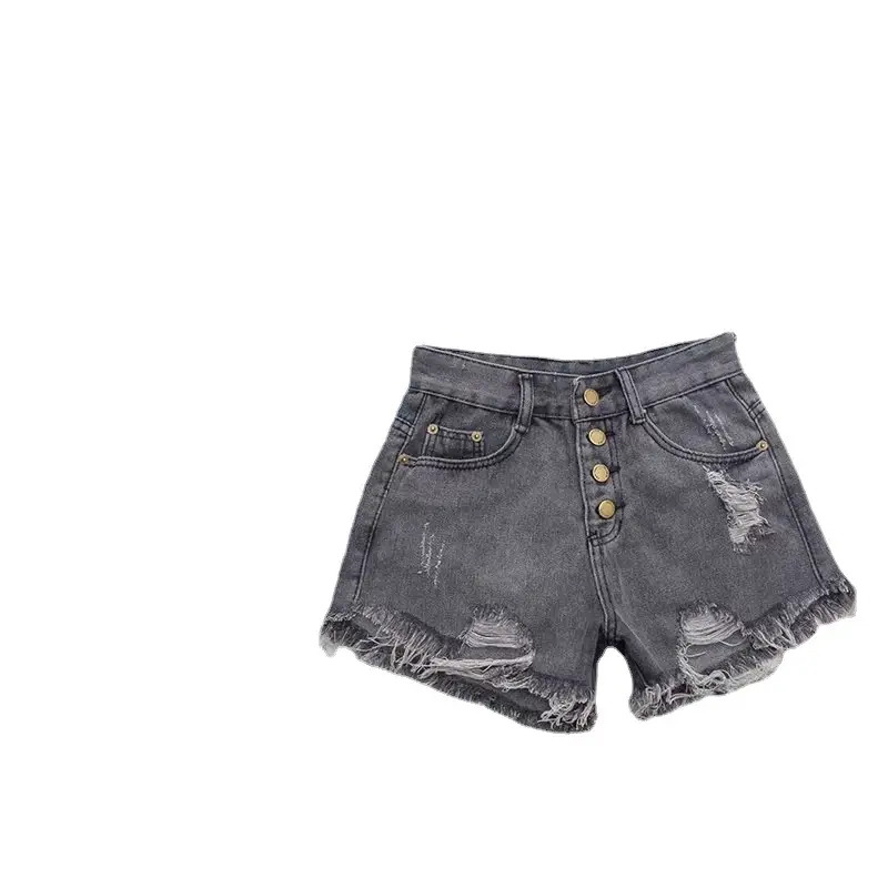 Women Denim Shorts White High Waist Chubby Style - Image 10