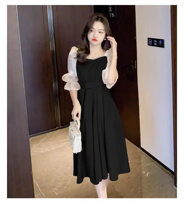 Women Korean Style Red Waist Trumpet Dress — feature 13