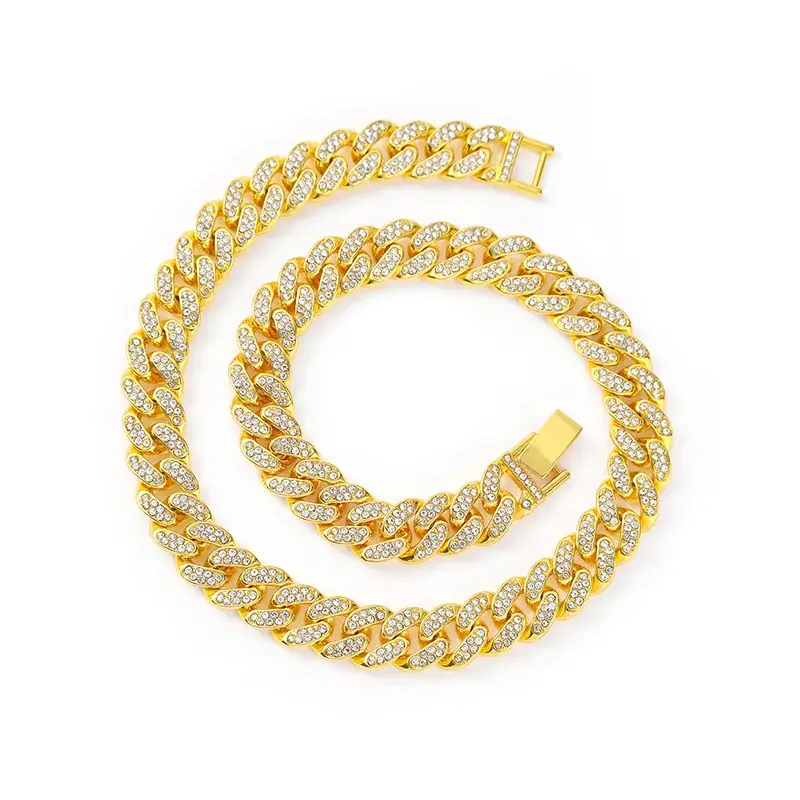 Full Diamond Cuban Chain Necklace for Men Women 13mm - Image 9
