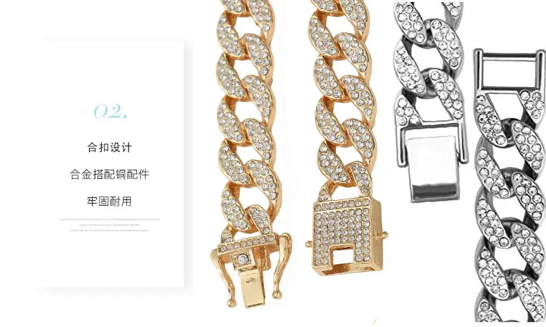 Full Diamond Cuban Chain Necklace for Men Women 13mm — feature 13