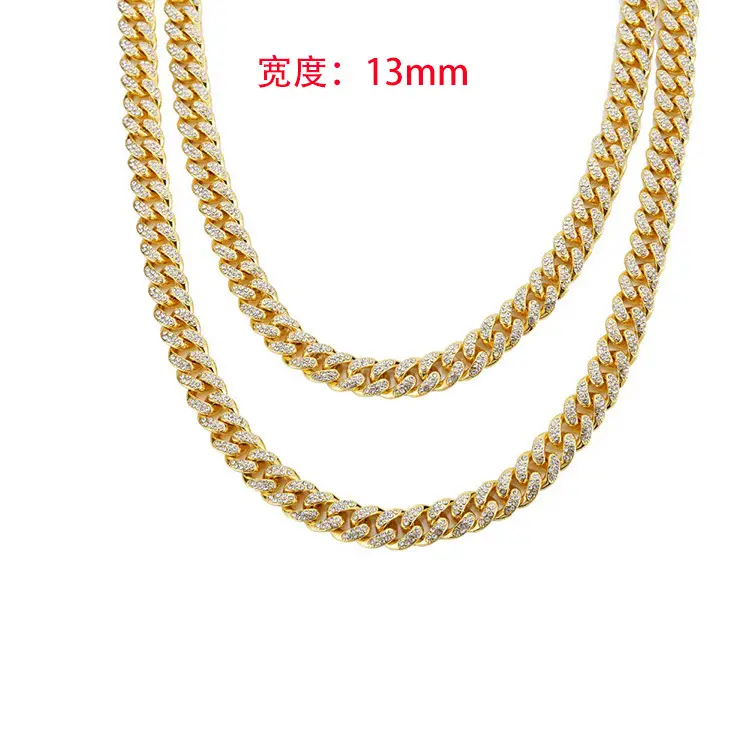 Full Diamond Cuban Chain Necklace for Men Women 13mm — feature 3