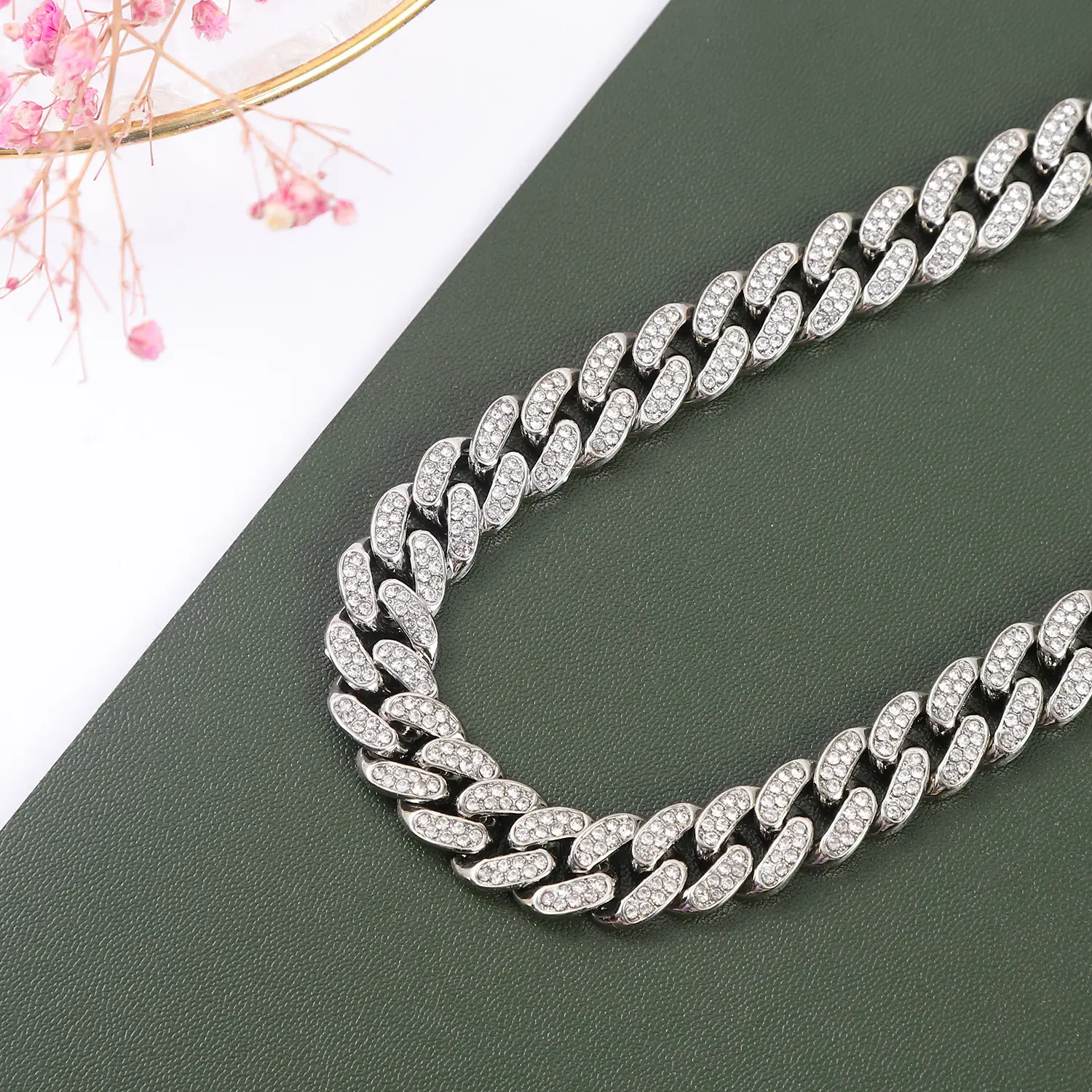 Full Diamond Cuban Chain Necklace for Men Women 13mm — feature 4