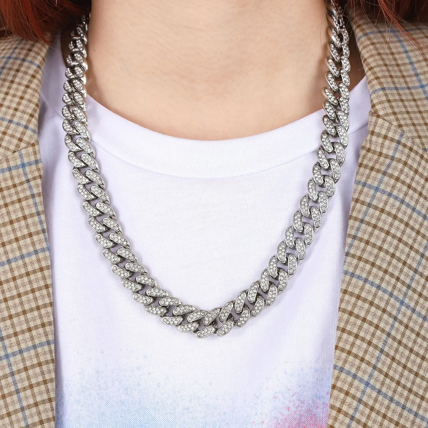 Full Diamond Cuban Chain Necklace for Men Women 13mm — feature 8