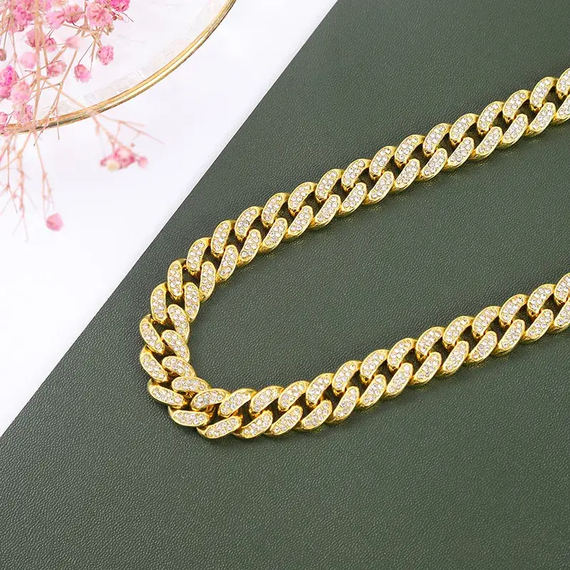 Full Diamond Cuban Chain Necklace for Men Women 13mm - Image 3