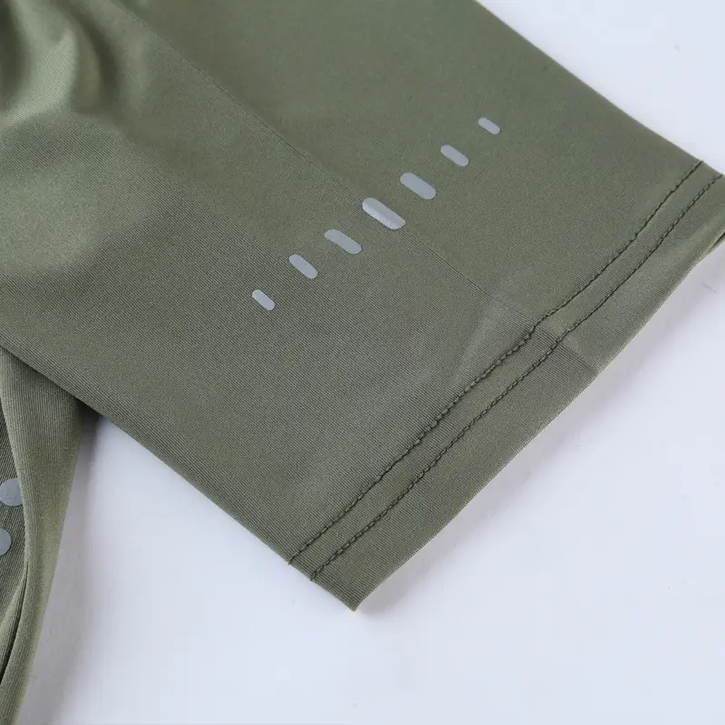 Men's Elastic Compression Fitness T-Shirt Olive Green - Image 8