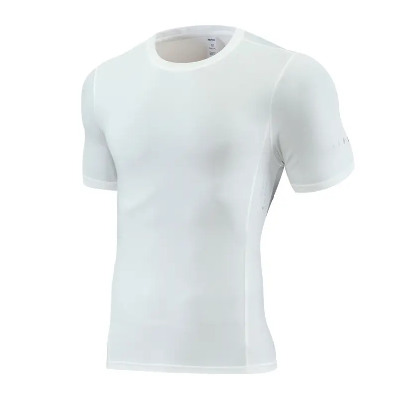 Men's Elastic Compression Fitness T-Shirt Olive Green - Image 2