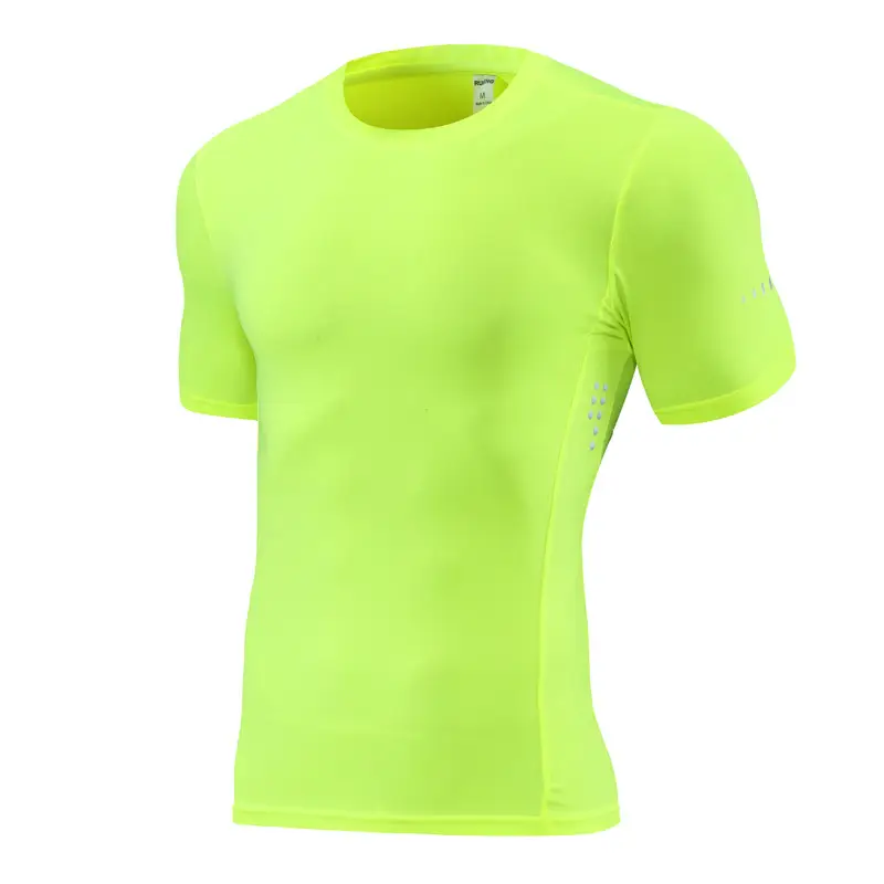 Men's Elastic Compression Fitness T-Shirt Olive Green - Image 4