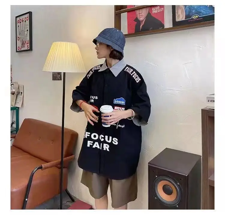 Women Printed Racing Shirt Blue Gray Pants Summer Wear — feature 13